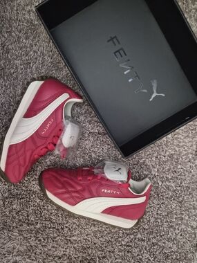 Puma FENTY Kids Red and White Retro Runner Sneakers